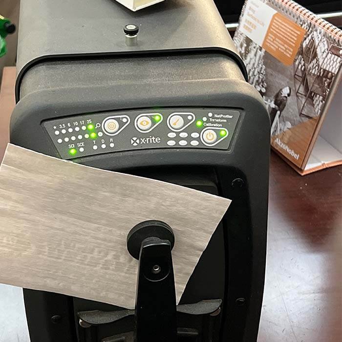 Spectrophotometer color matching for decorative film